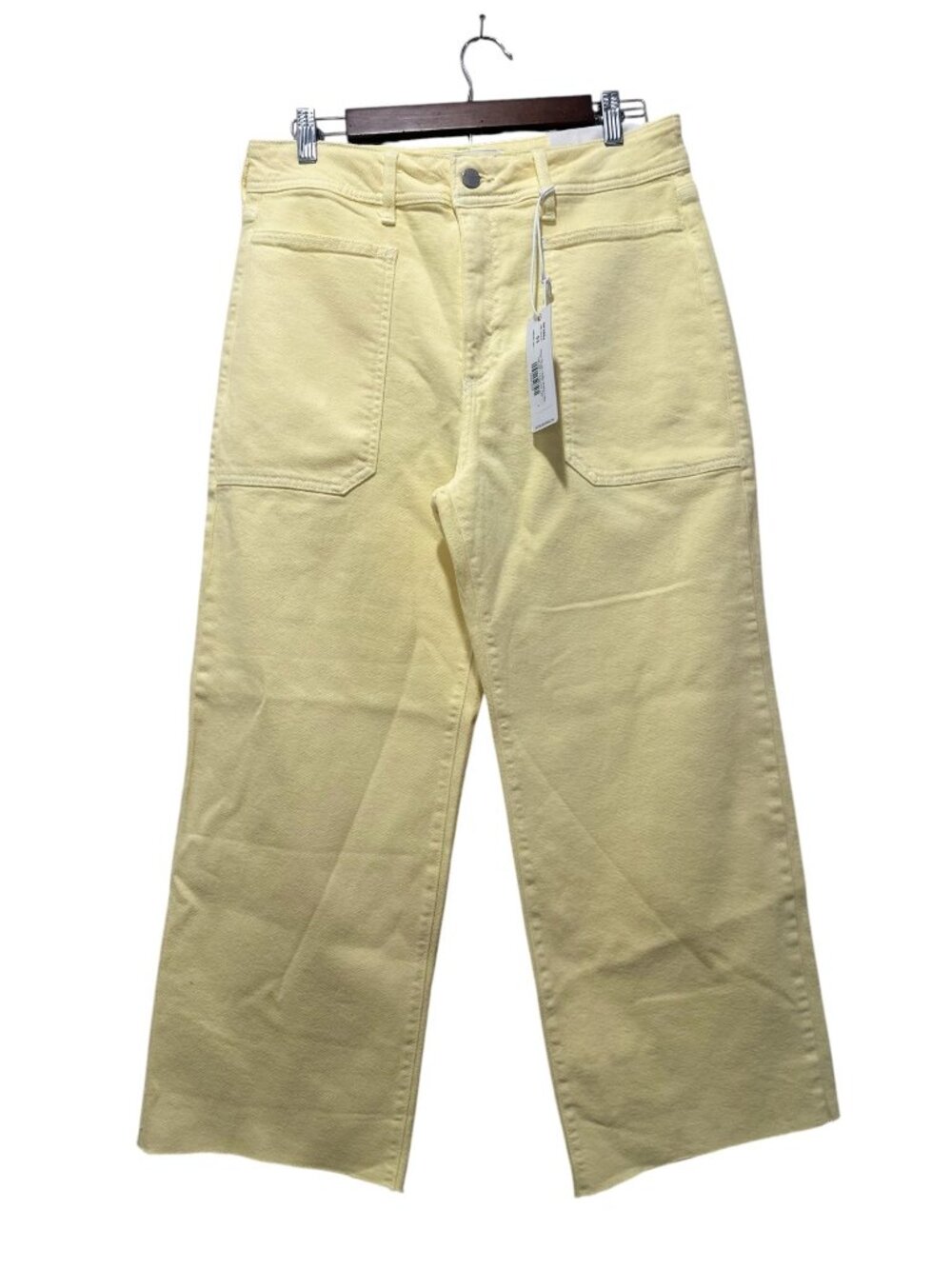Just Black Denim Utility Wide Leg Jeans Womens 31 Pastel Yellow High Rise USA - Picture 3 of 15